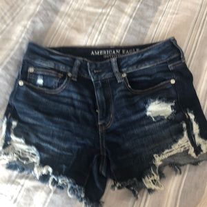 American eagle distressed high waisted shorts
